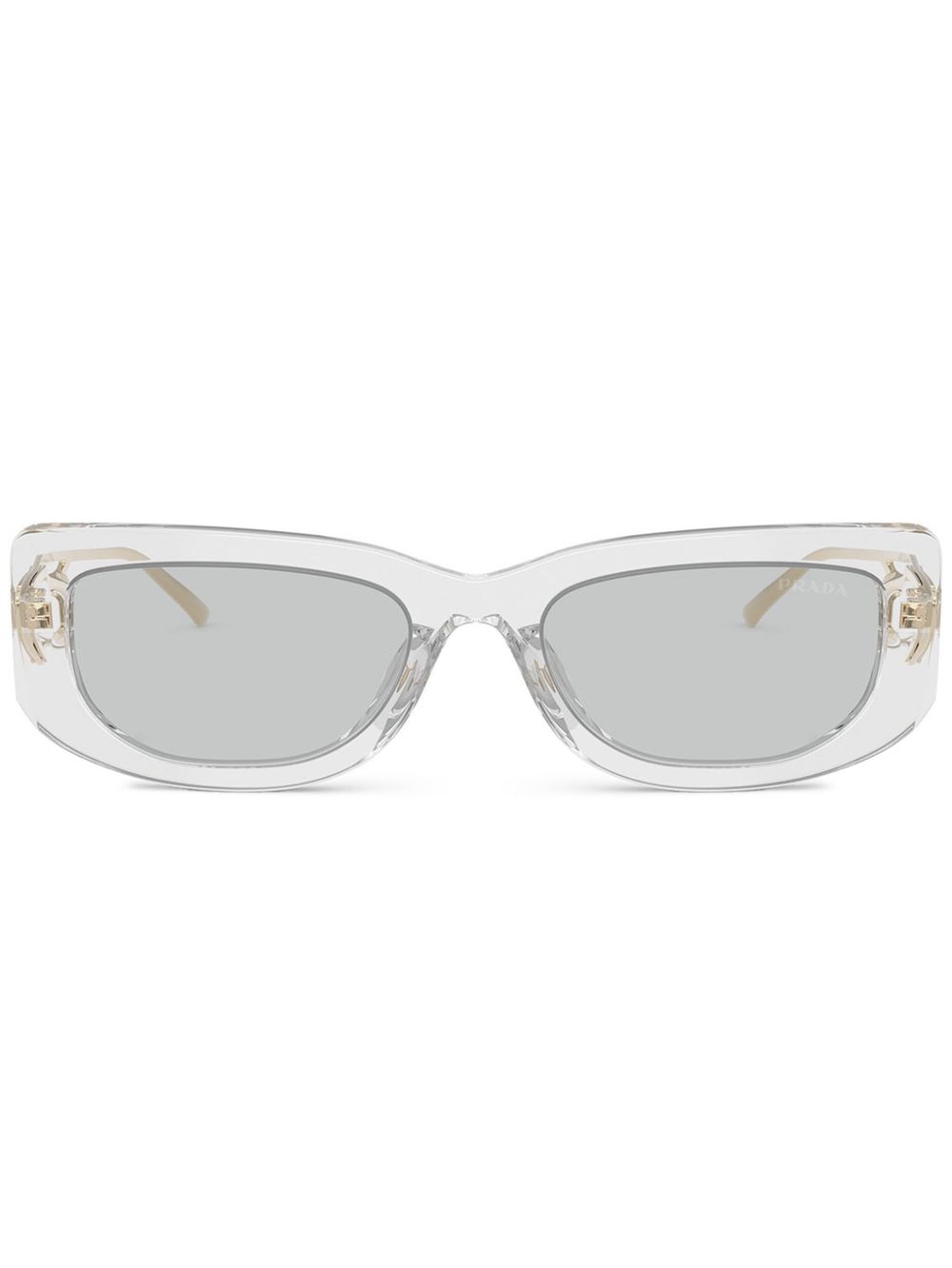 Prada Eyewear 三角形logo方框太阳眼镜 - 灰色