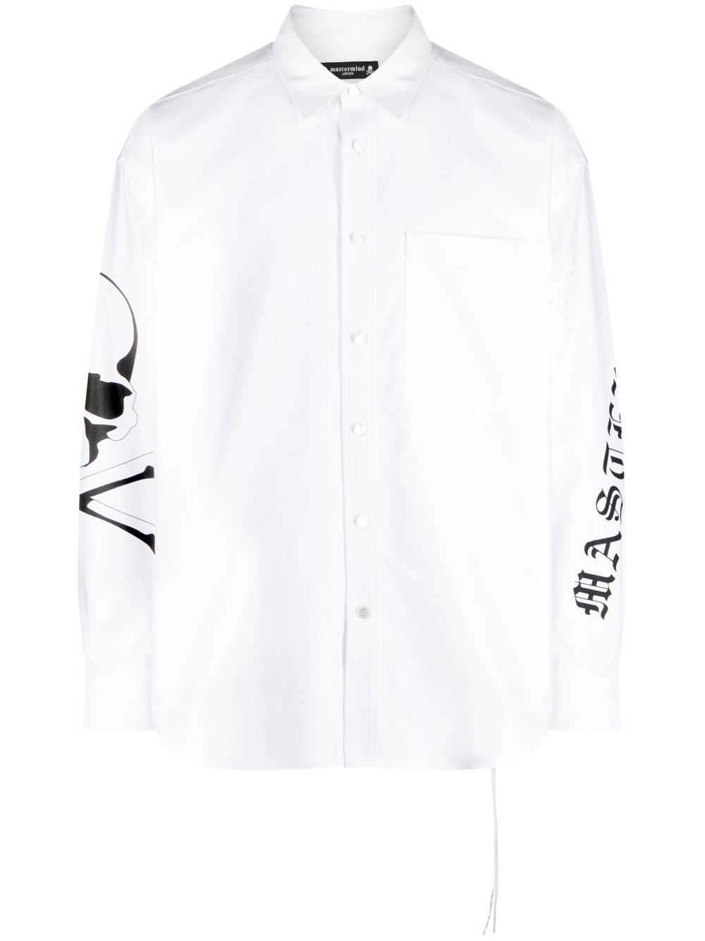 Mastermind Japan logo印花棉衬衫 - 白色