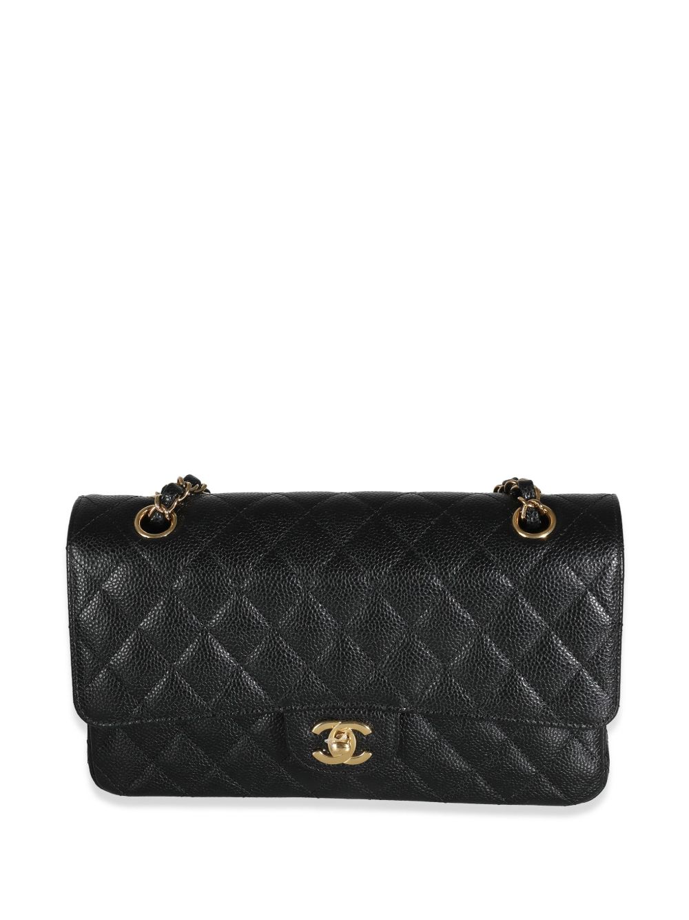 CHANEL Pre-Owned Double Flap 中号单肩包（2021-2023年典藏款） - 黑色