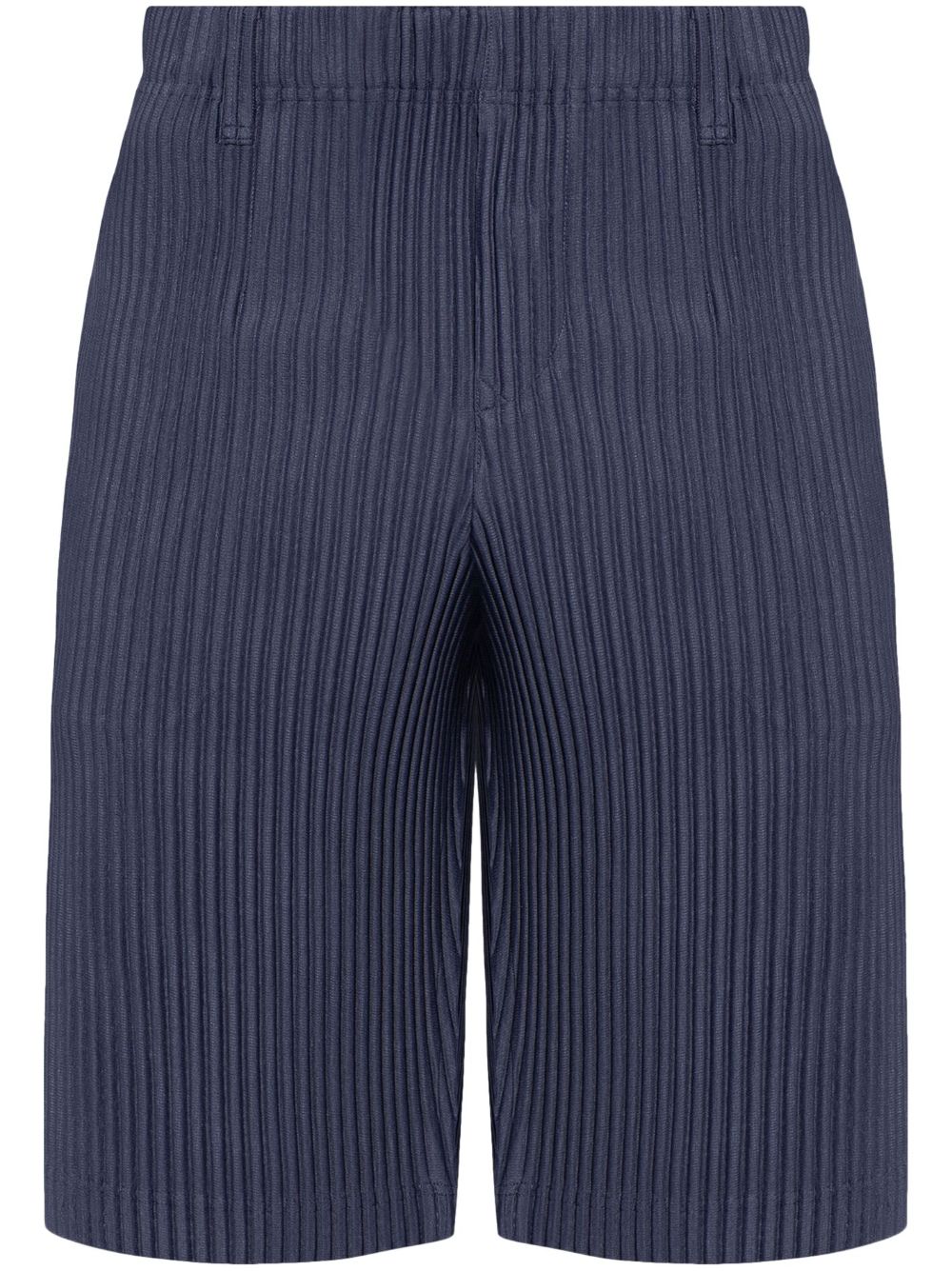Homme Plissé Issey Miyake 细褶西装短裤 - 蓝色