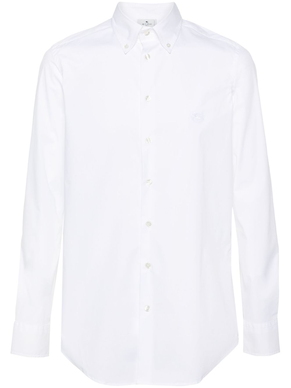 ETRO Pegaso 刺绣府绸衬衫 - 白色