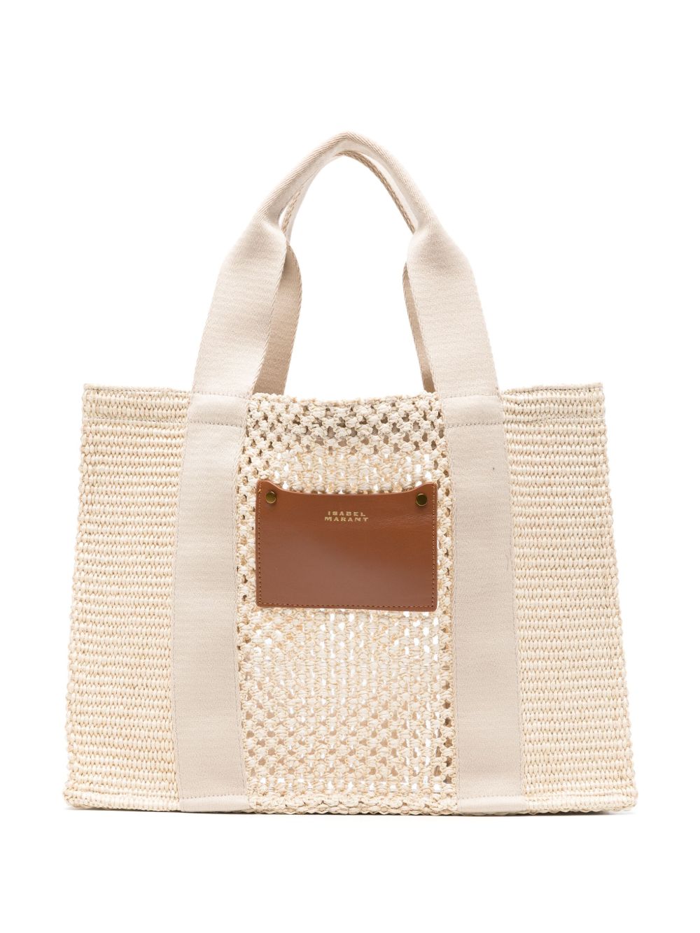 ISABEL MARANT Aruba 编织小号托特包 - 中性色