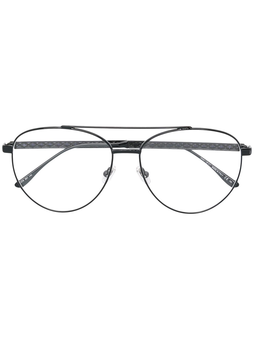 Jimmy Choo Eyewear 飞行员镜框眼镜 - 黑色