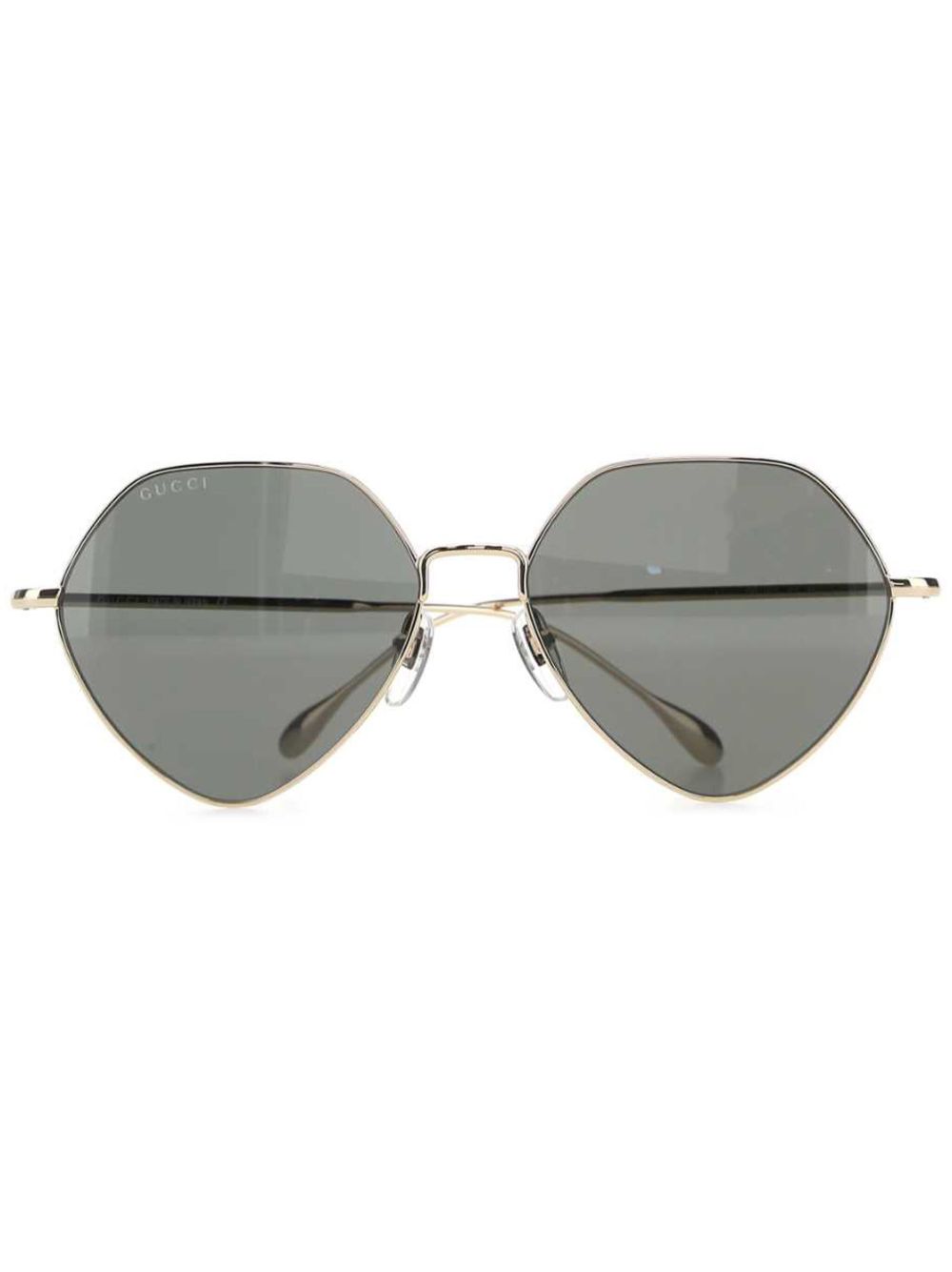 Gucci Eyewear 几何形镜框太阳眼镜 - 灰色