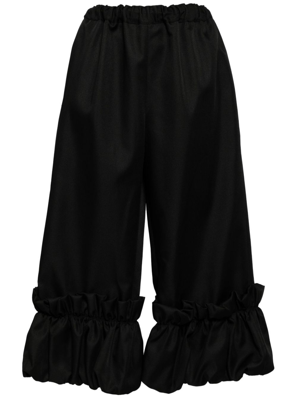 Comme Des Garçons Comme Des Garçons 荷叶边长裤 - 黑色