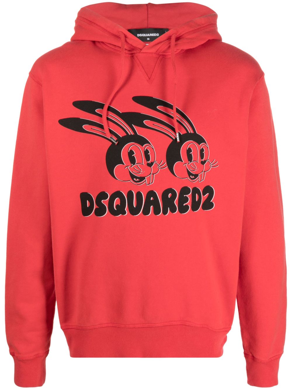 DSQUARED2 图案印花棉连帽衫 - 红色