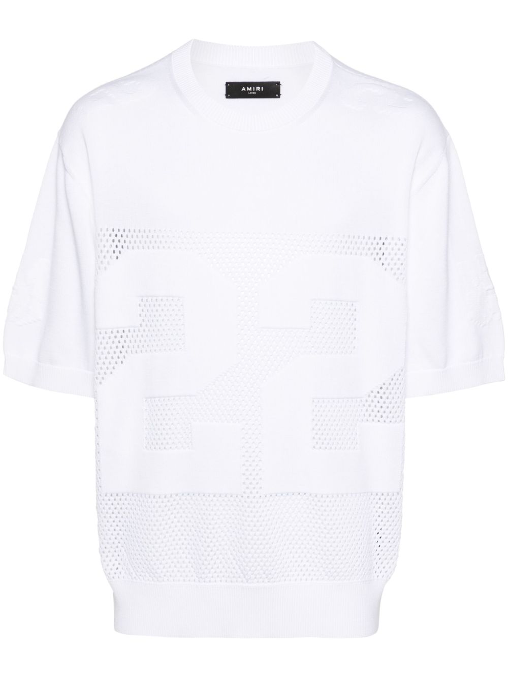 AMIRI logo压纹密织毛衣 - 白色