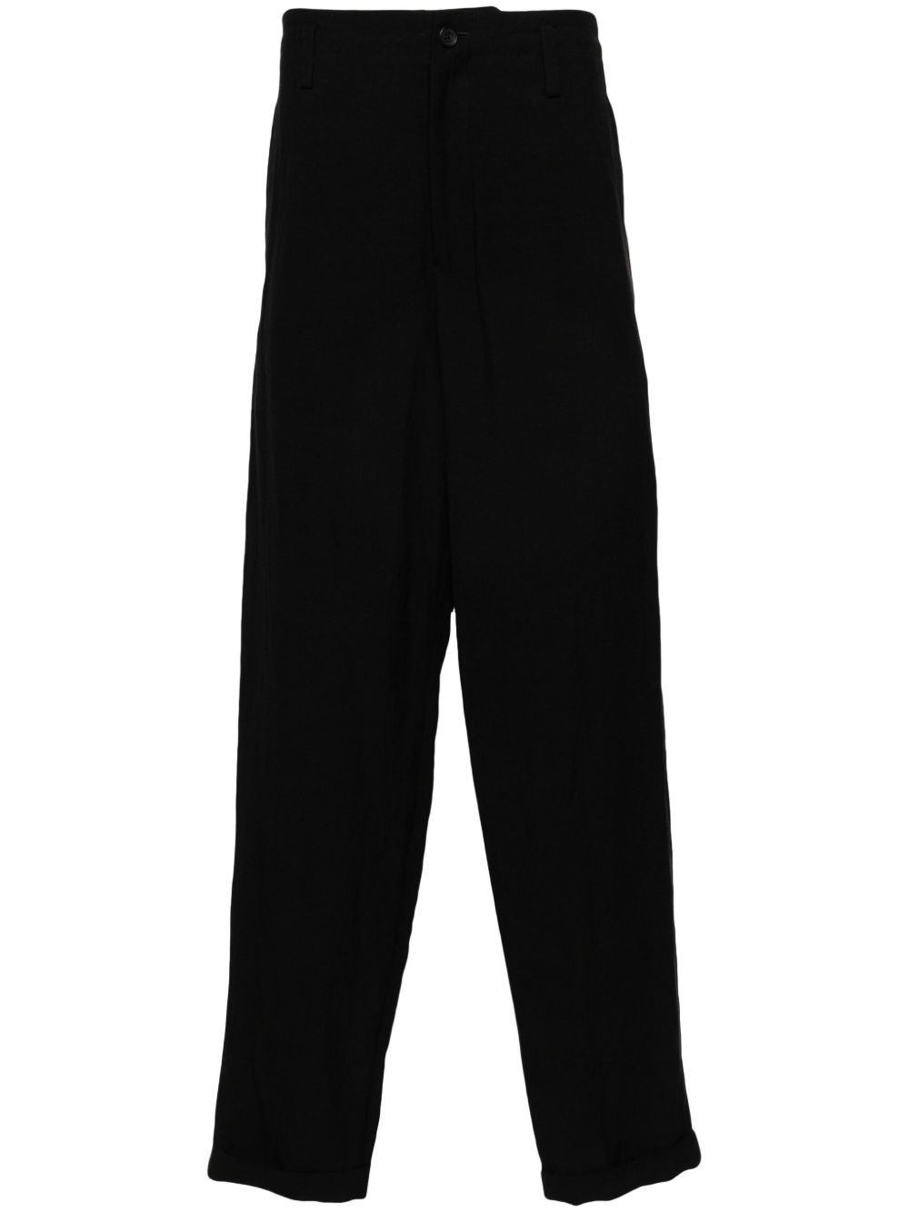 Yohji Yamamoto 纯色锥形裤 - 黑色