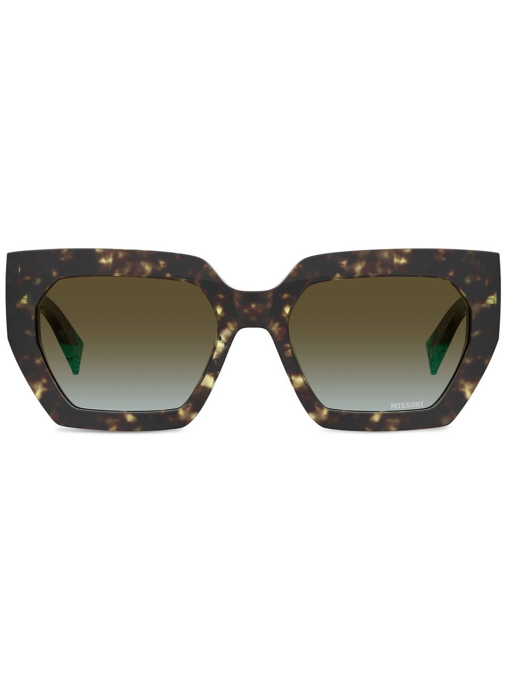 MISSONI EYEWEAR 有色镜片方框太阳眼镜 - 褐色
