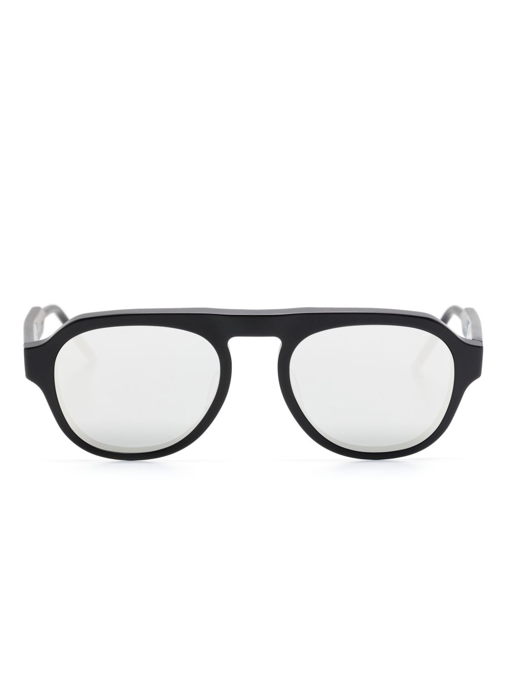 Thom Browne Eyewear 椭圆形框太阳眼镜 - 黑色