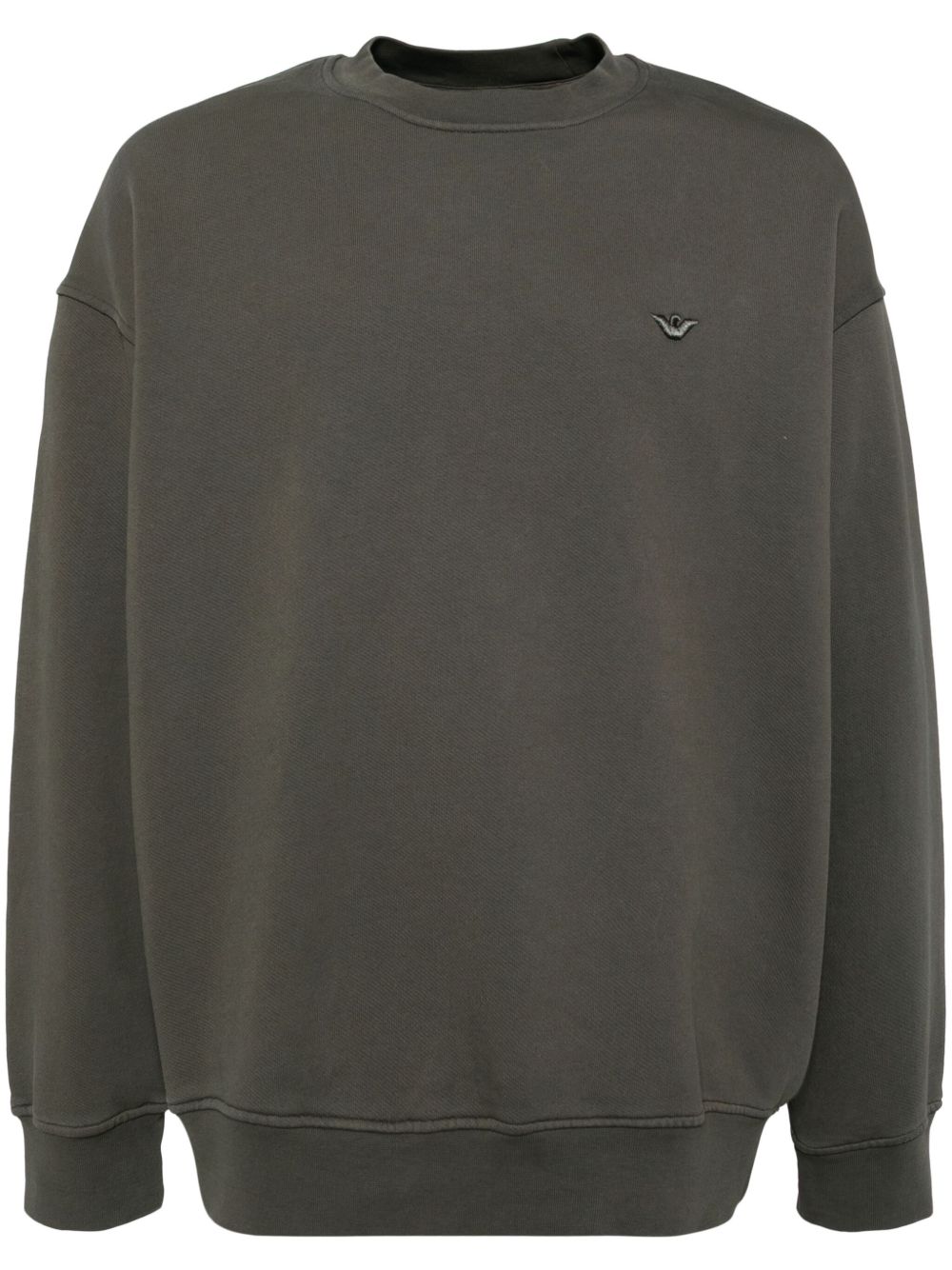 Emporio Armani logo刺绣卫衣 - 绿色