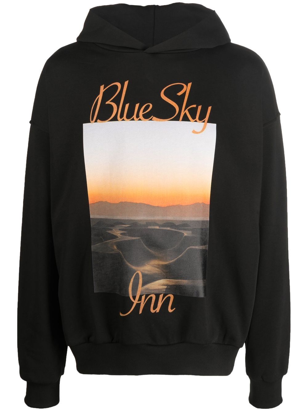 BLUE SKY INN logo夕阳棉连帽衫 - 黑色