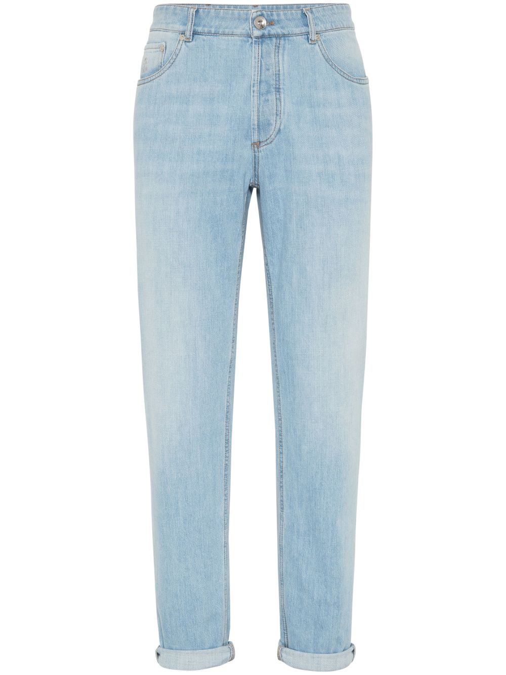 Brunello Cucinelli 修身棉牛仔裤 - 蓝色