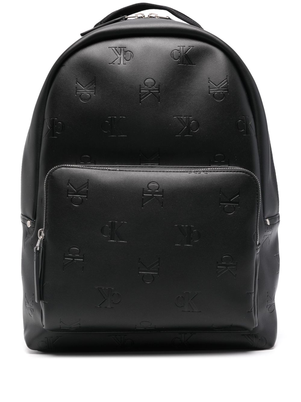 Calvin Klein logo凹面压花双肩包 - 黑色