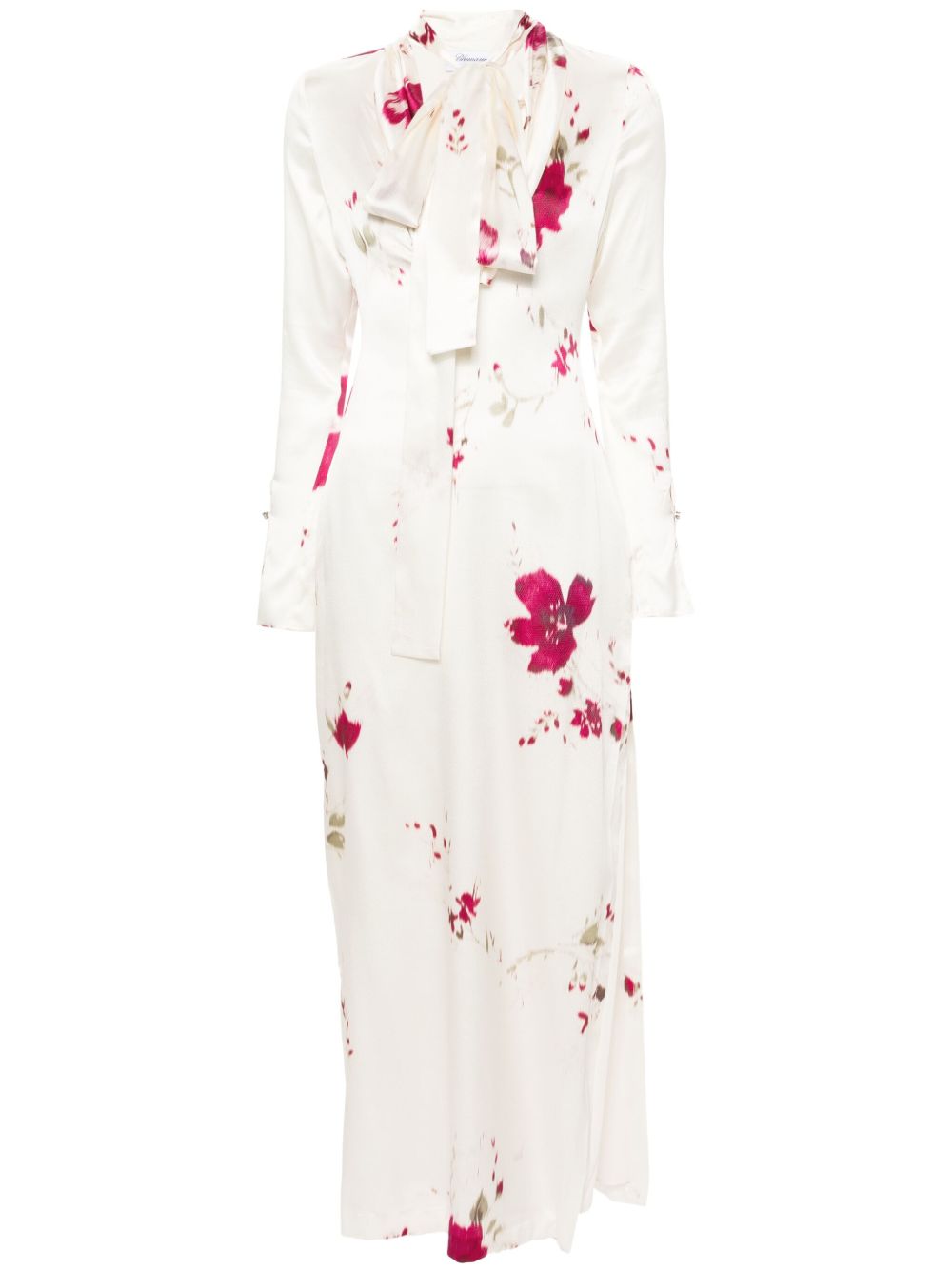 Blumarine 玫瑰印花超长连衣裙 - 中性色