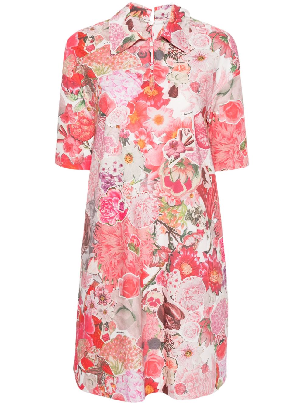 Marni Kleid 花卉印花棉连衣裙 - 粉色