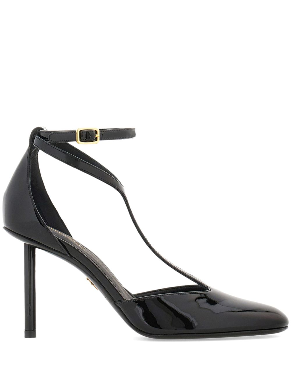 Ferragamo T字带高跟鞋 - 黑色