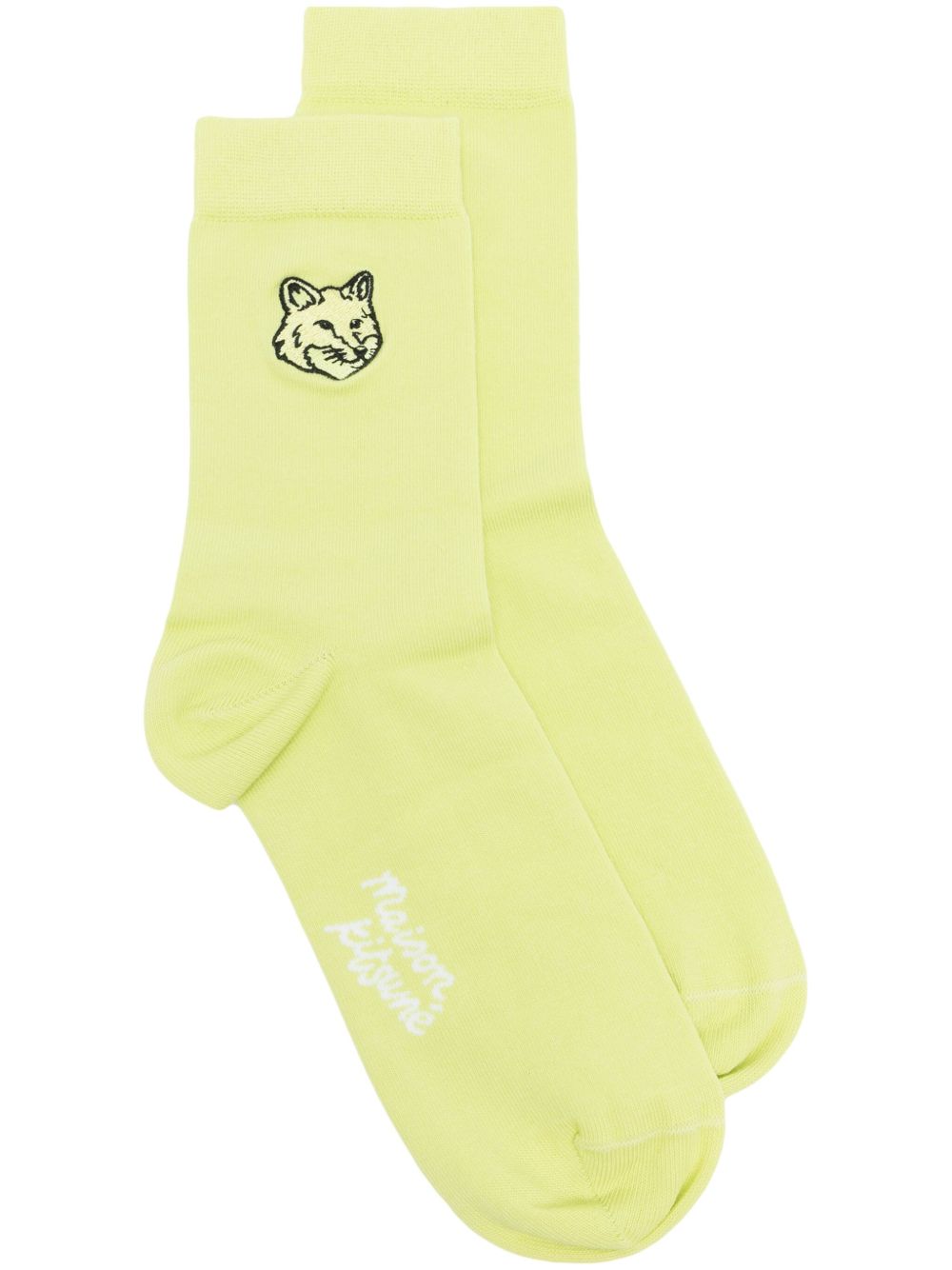 Maison Kitsuné Fox Head 棉针织袜 - 黄色