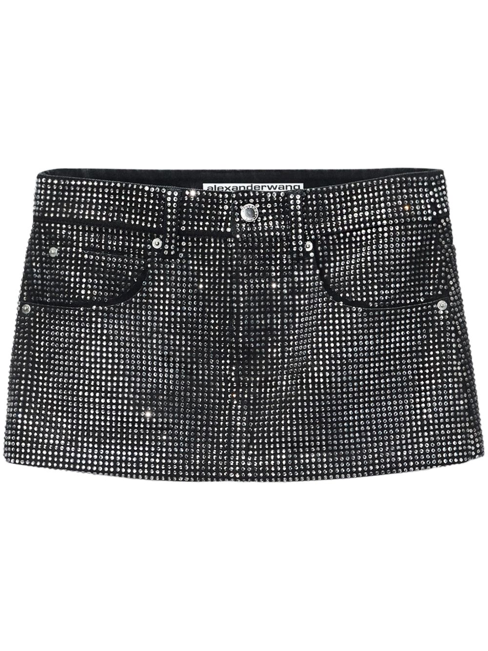 Alexander Wang 晶饰迷你半身裙 - 黑色
