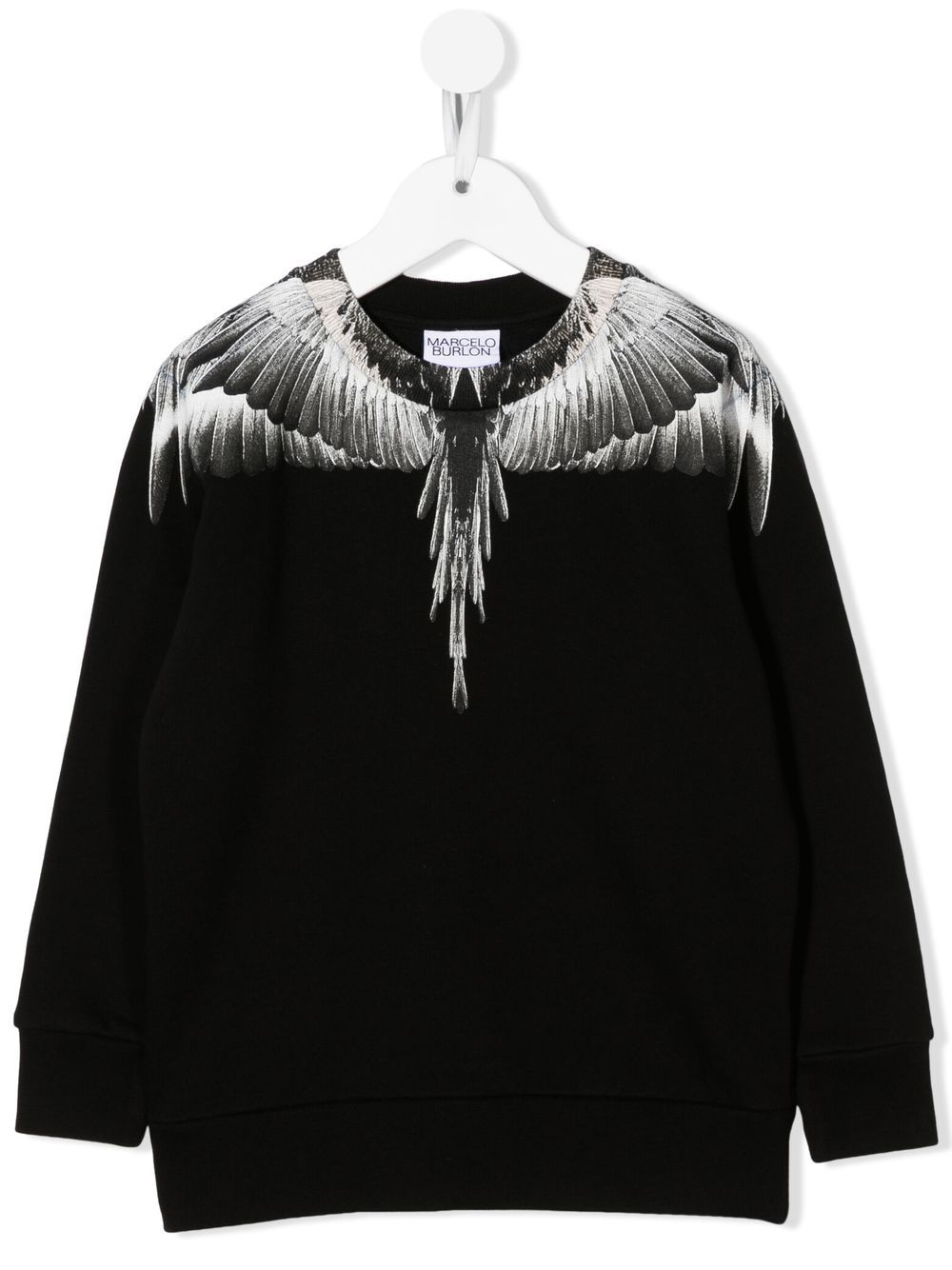 Marcelo Burlon County Of Milan Kids Wings 印花棉卫衣 - 黑色