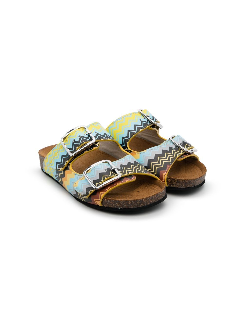 Missoni Kids 双扣环套穿式凉鞋 - 蓝色