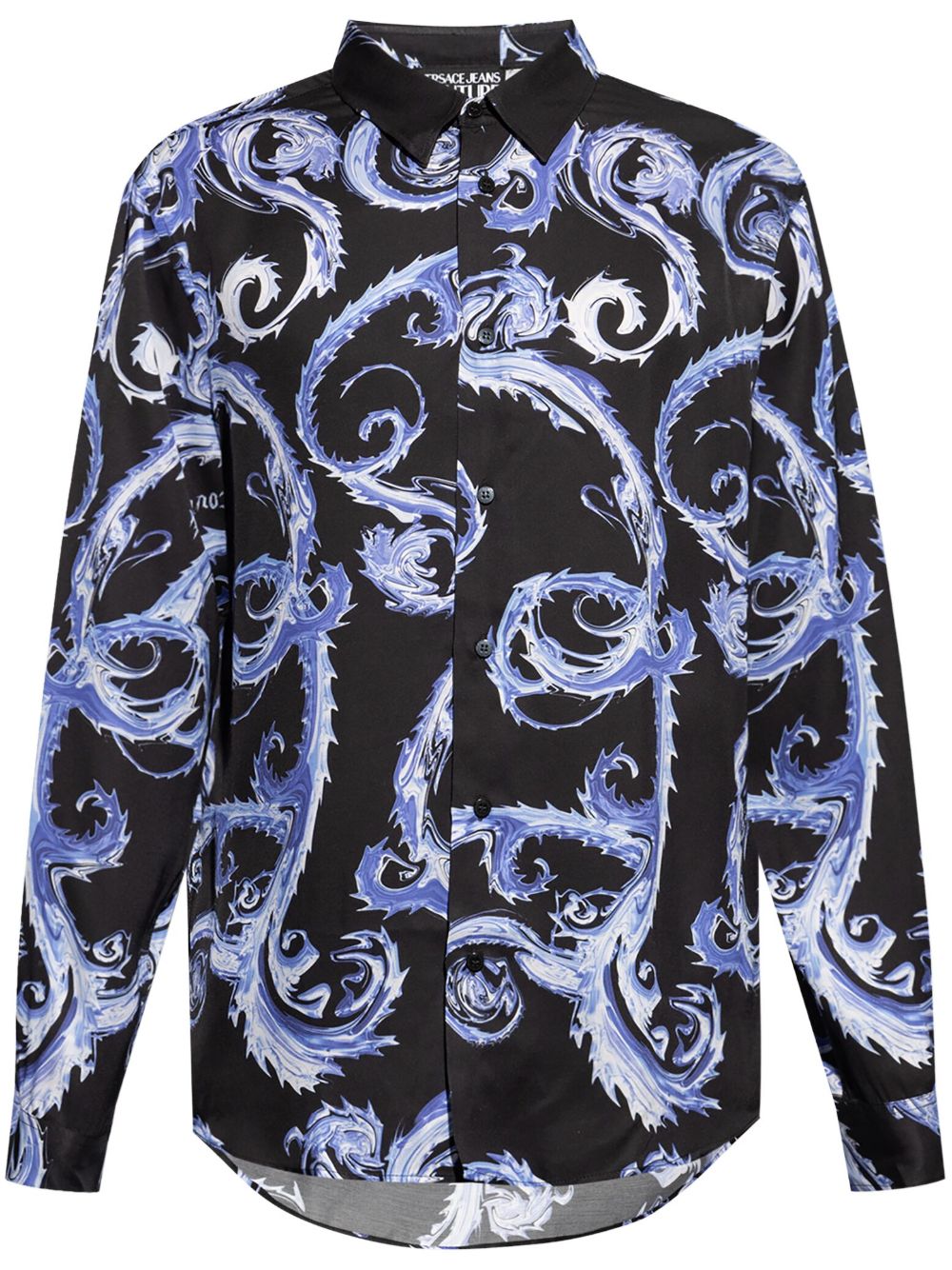 Versace Jeans Couture Watercolour Couture 印花衬衫 - 黑色