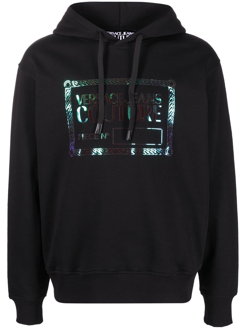 Versace Jeans Couture 范思哲 logo印花连帽衫 - 黑色