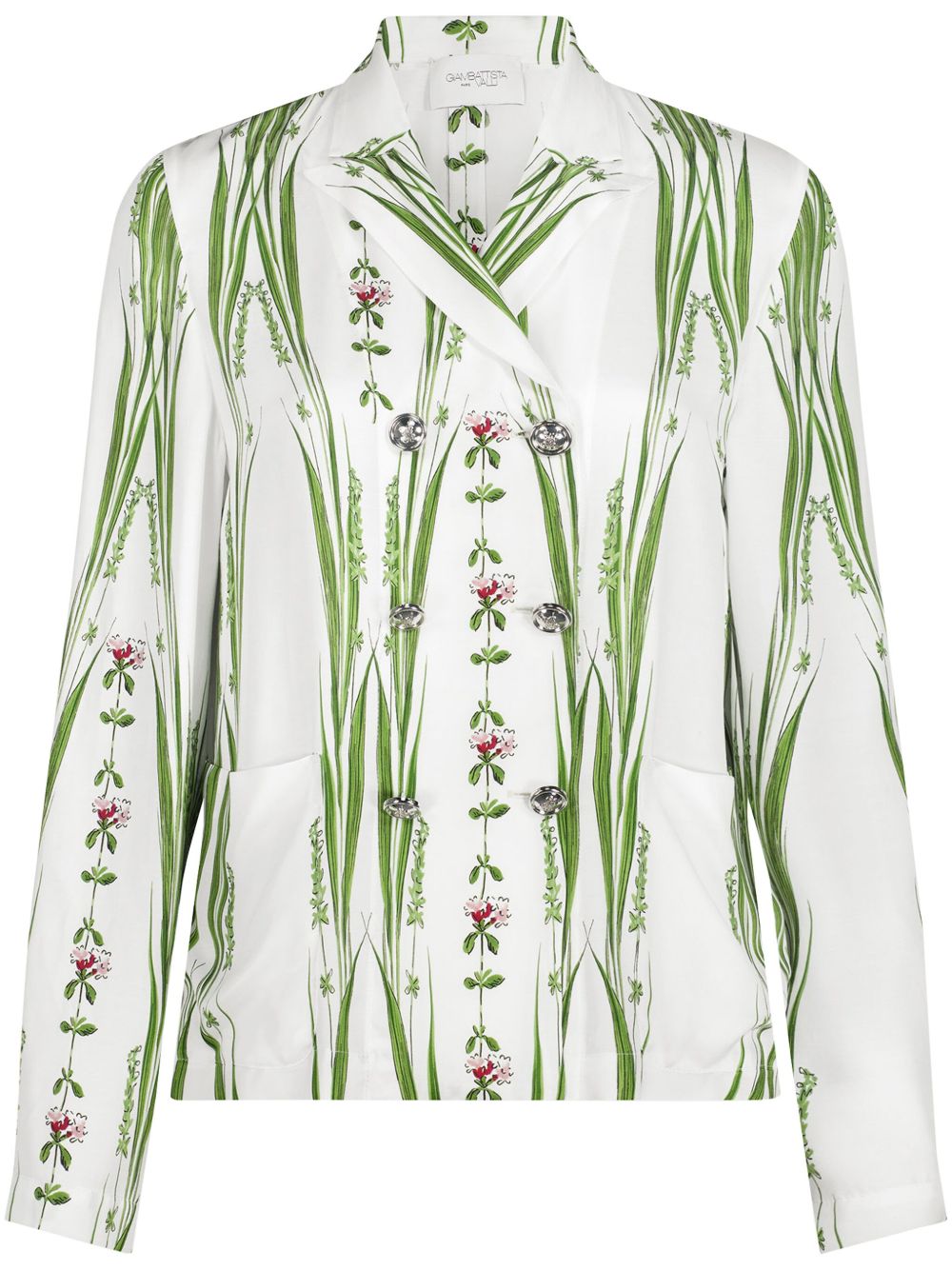 Giambattista Valli Jardin du Cap 花卉印花斜纹布罩衫 - 白色