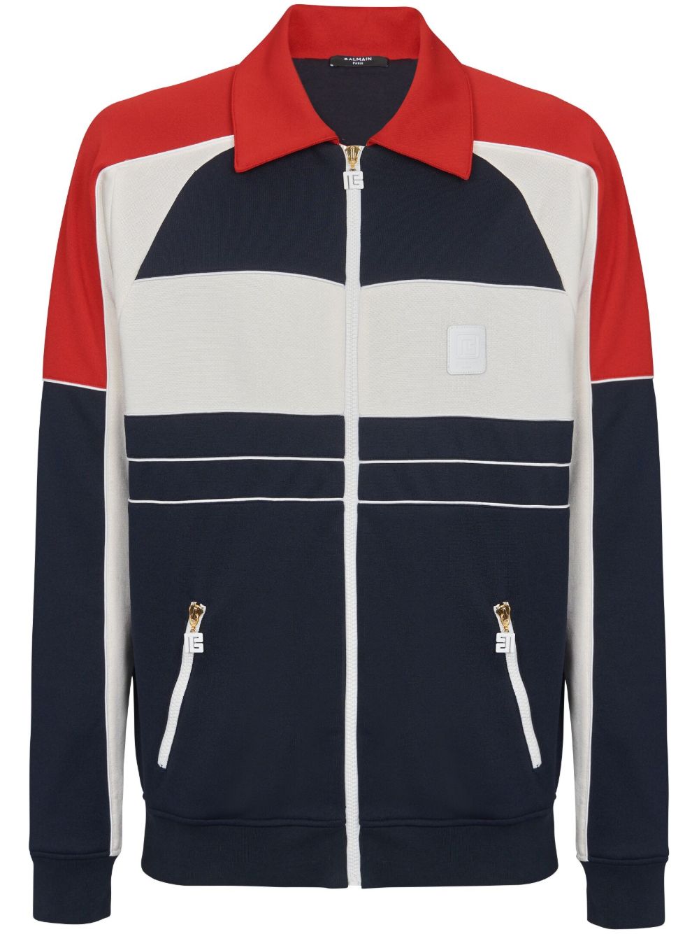 Balmain logo徽章运动夹克 - 蓝色