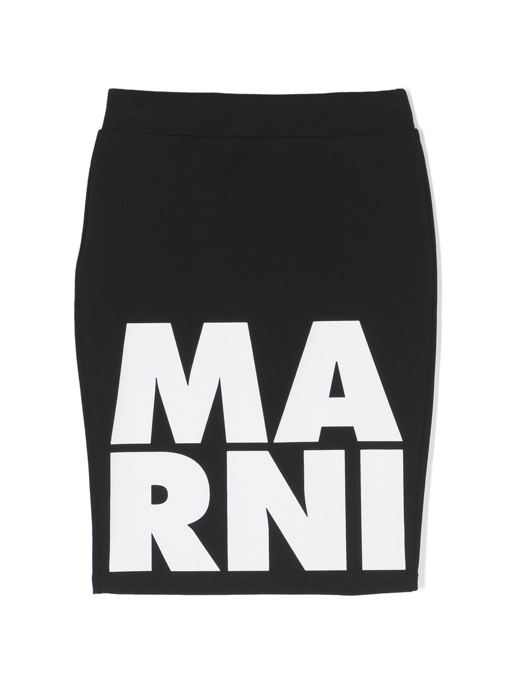 Marni Kids logo印花半身裙 - 黑色