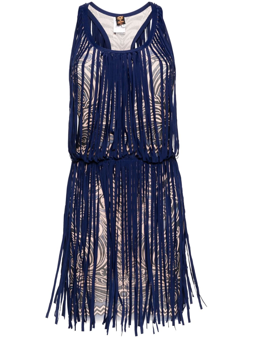 Jean Paul Gaultier Pre-Owned 流苏细节迷你连衣裙（ 2010年代典藏款 ） - 蓝色
