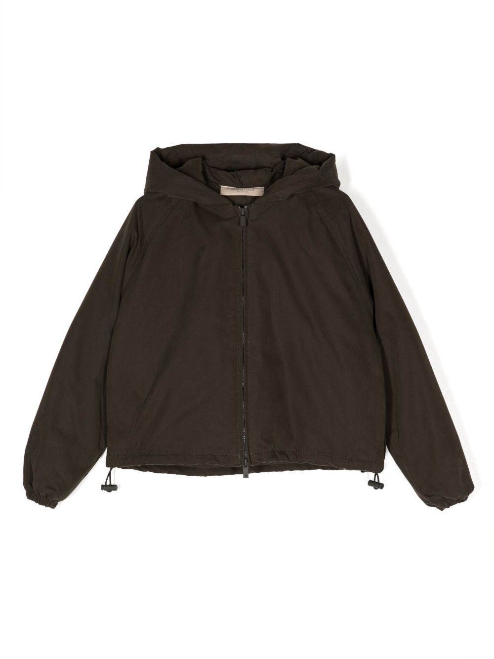 FEAR OF GOD ESSENTIALS KIDS logo印花拉链连帽衫 - 绿色