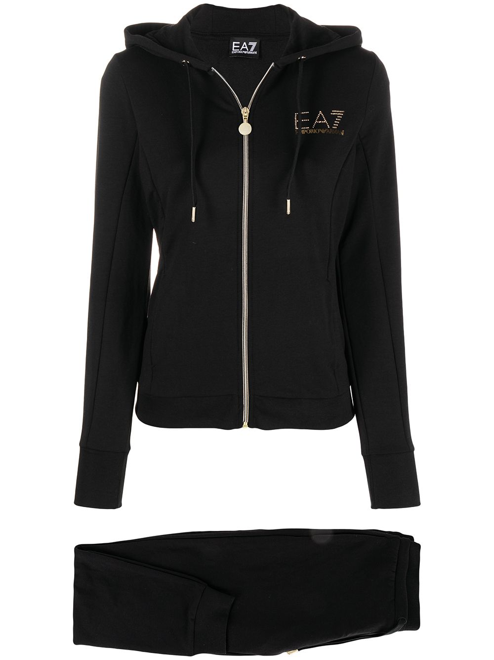 Ea7 Emporio Armani logo缀饰运动套装 - 黑色
