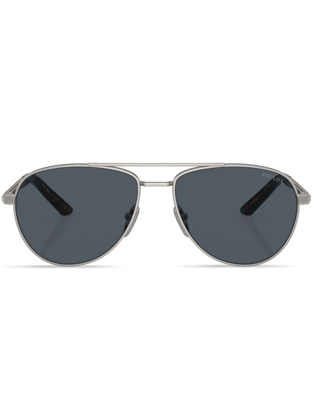 Prada Eyewear logo印花飞行员太阳眼镜 - 灰色