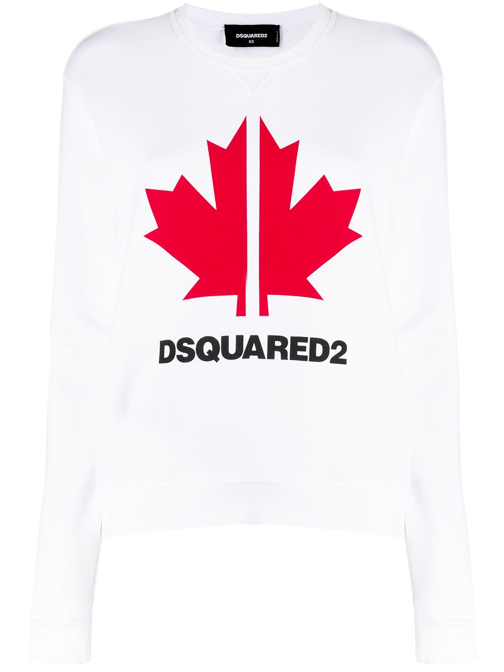 DSQUARED2 D2次方 Maple Leaf logo印花套头衫 - 白色