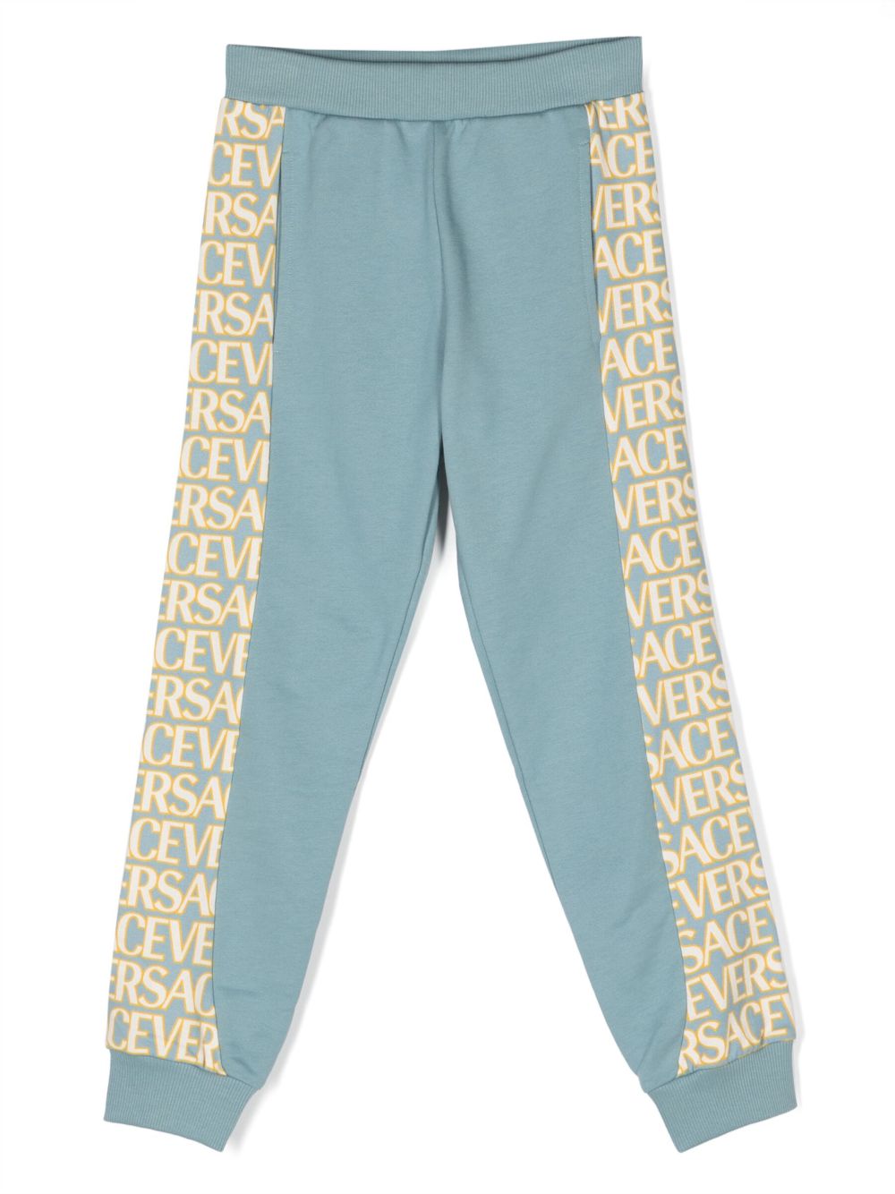 Versace Kids Versace 大面积印花运动裤 - 蓝色