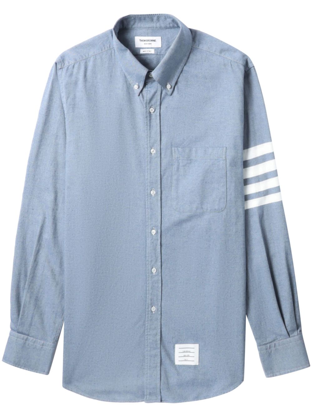 Thom Browne 4 条纹法兰绒衬衫 - 蓝色
