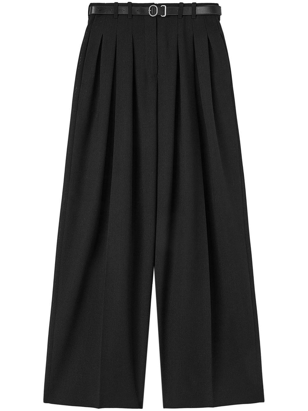 Jil Sander 束腰羊毛帕拉松长裤 - 黑色