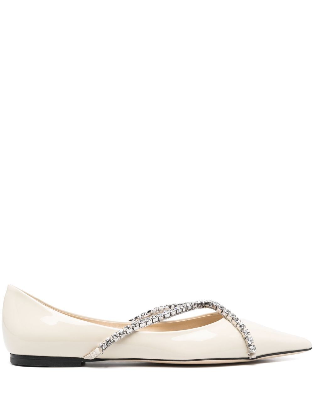 Jimmy Choo Genevi 晶饰搭链芭蕾平底鞋 - 中性色