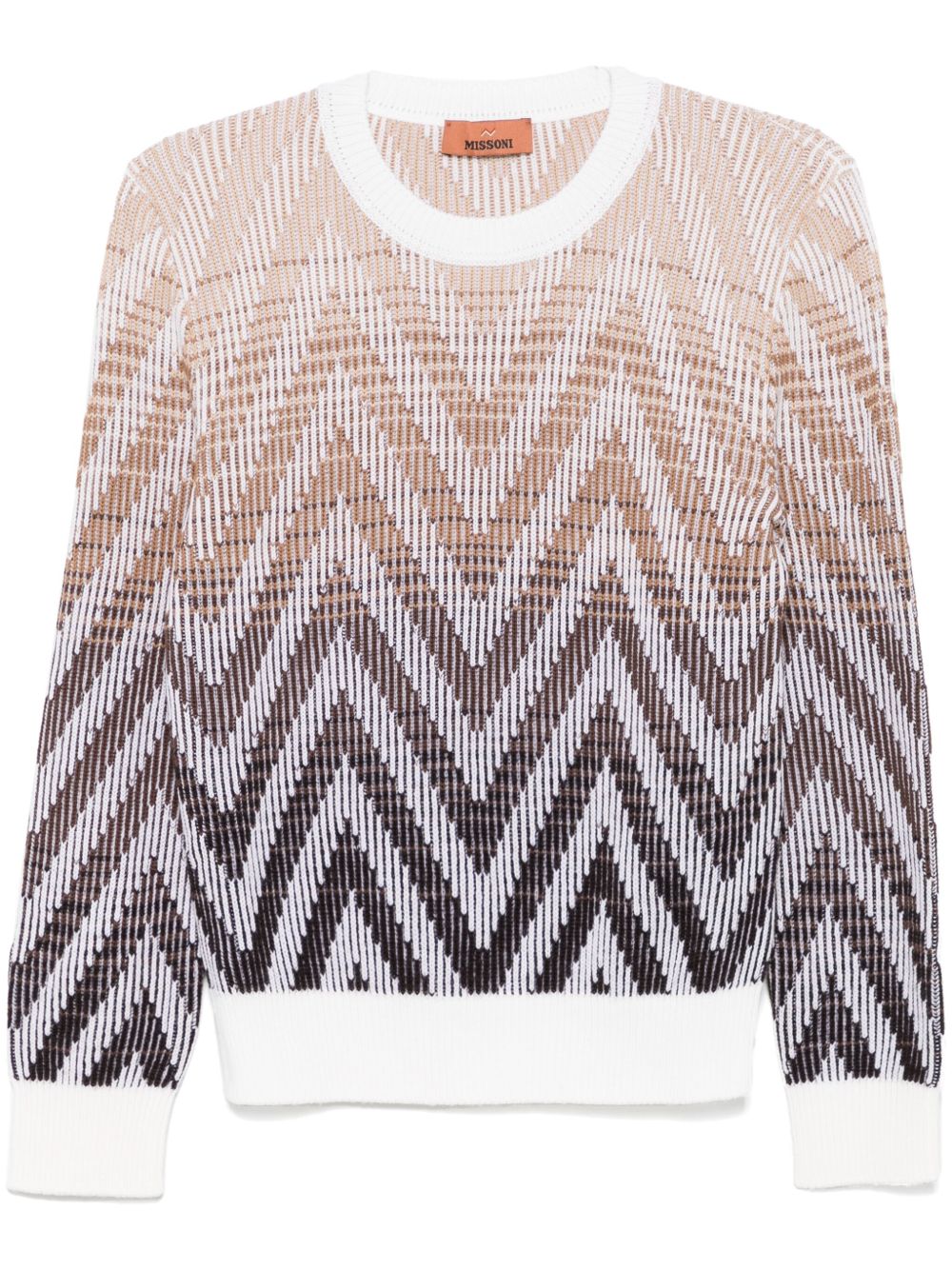 Missoni Z字形图案编织毛衣 - 褐色