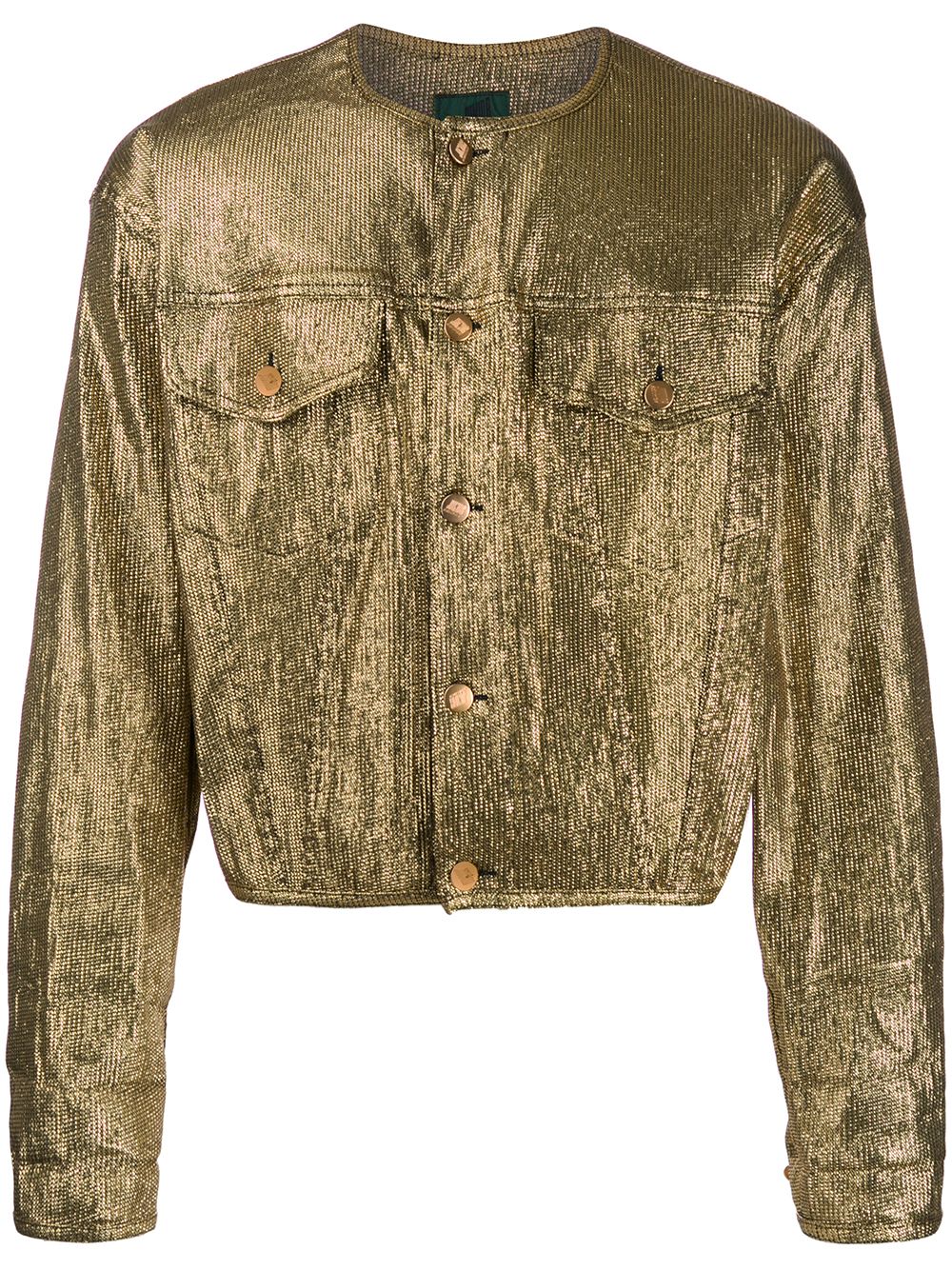 Jean Paul Gaultier Pre-Owned 古着金属感夹克 - 金色