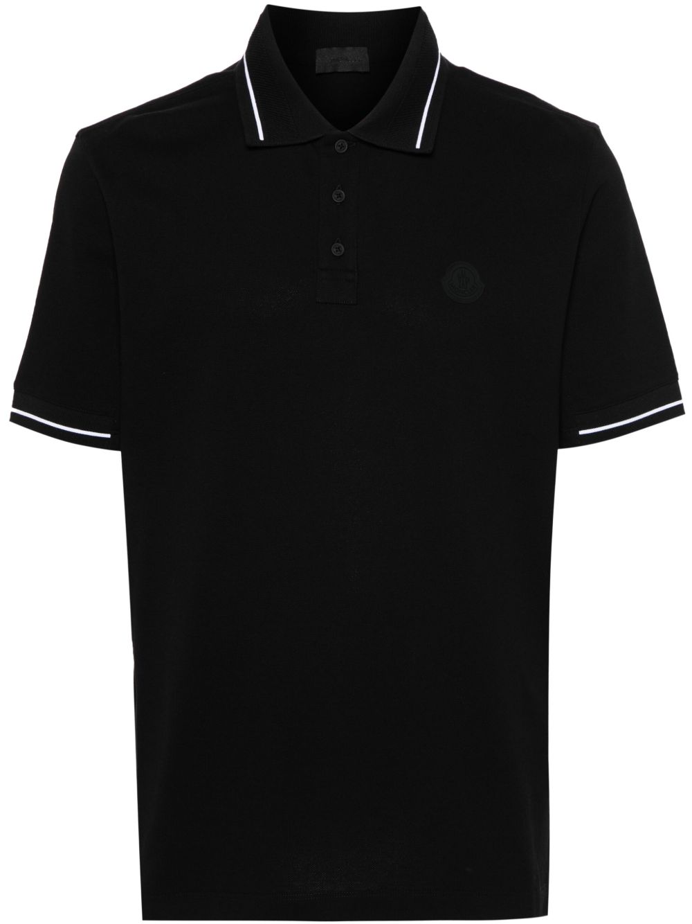 Moncler 贴花logo polo衫 - 黑色