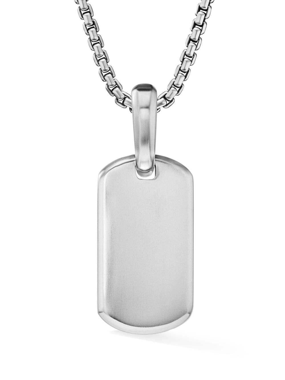 David Yurman 纯银 Chevron 吊牌 - 银色
