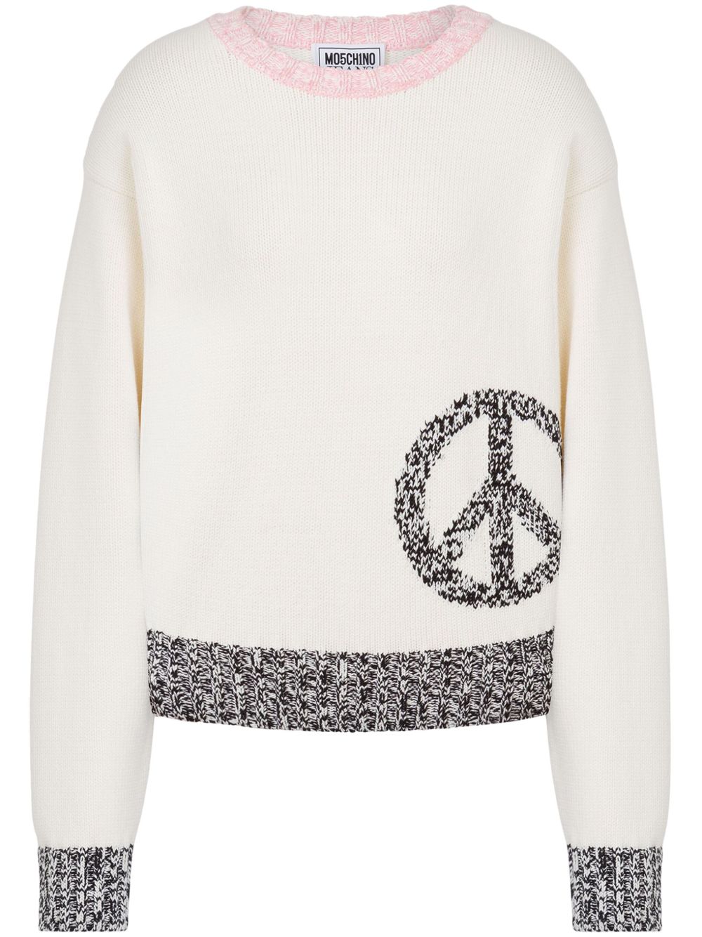 MOSCHINO JEANS Peace 嵌花毛衣 - 白色