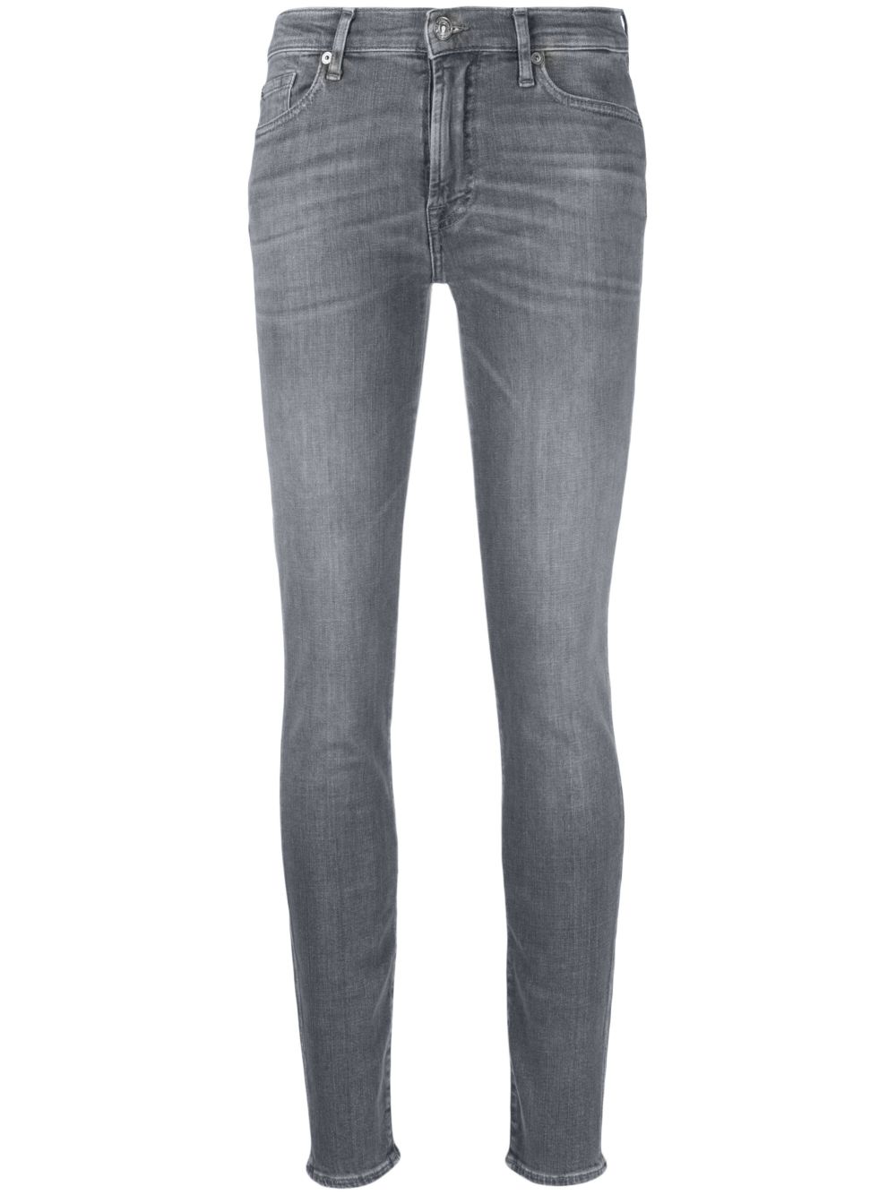 7 For All Mankind 中腰紧身牛仔裤 - 灰色