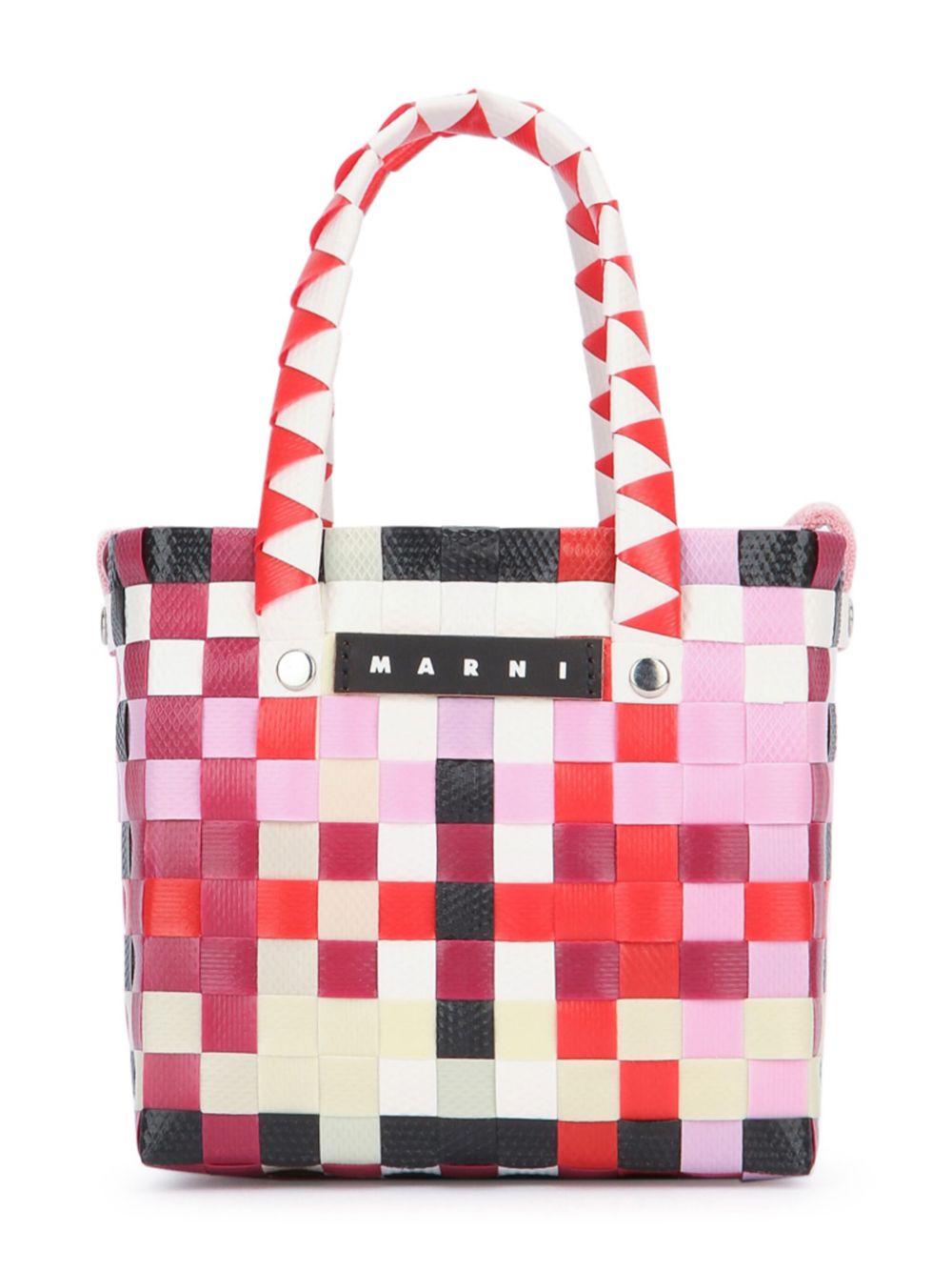 Marni Kids 编织设计手提包 - 粉色