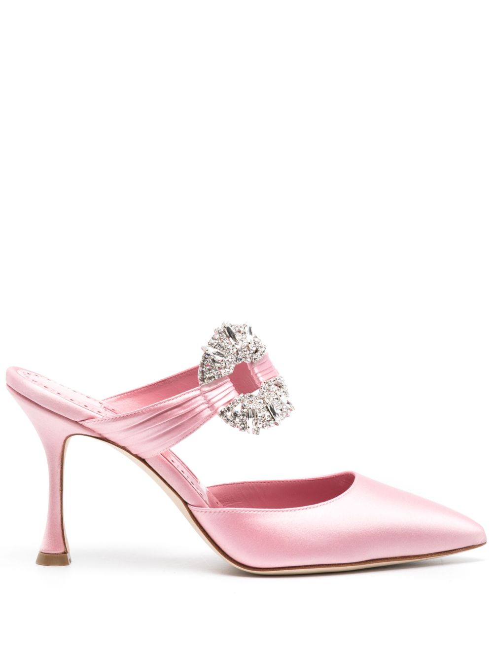 Manolo Blahnik Maidugura 缎面高跟穆勒鞋 - 粉色