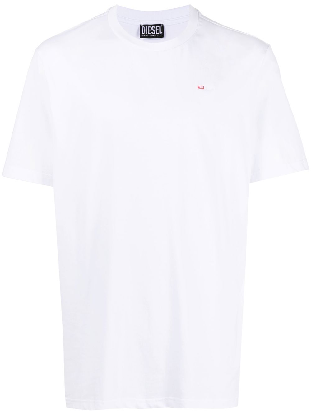 Diesel T-Just-Microdiv logo刺绣棉T恤 - 白色