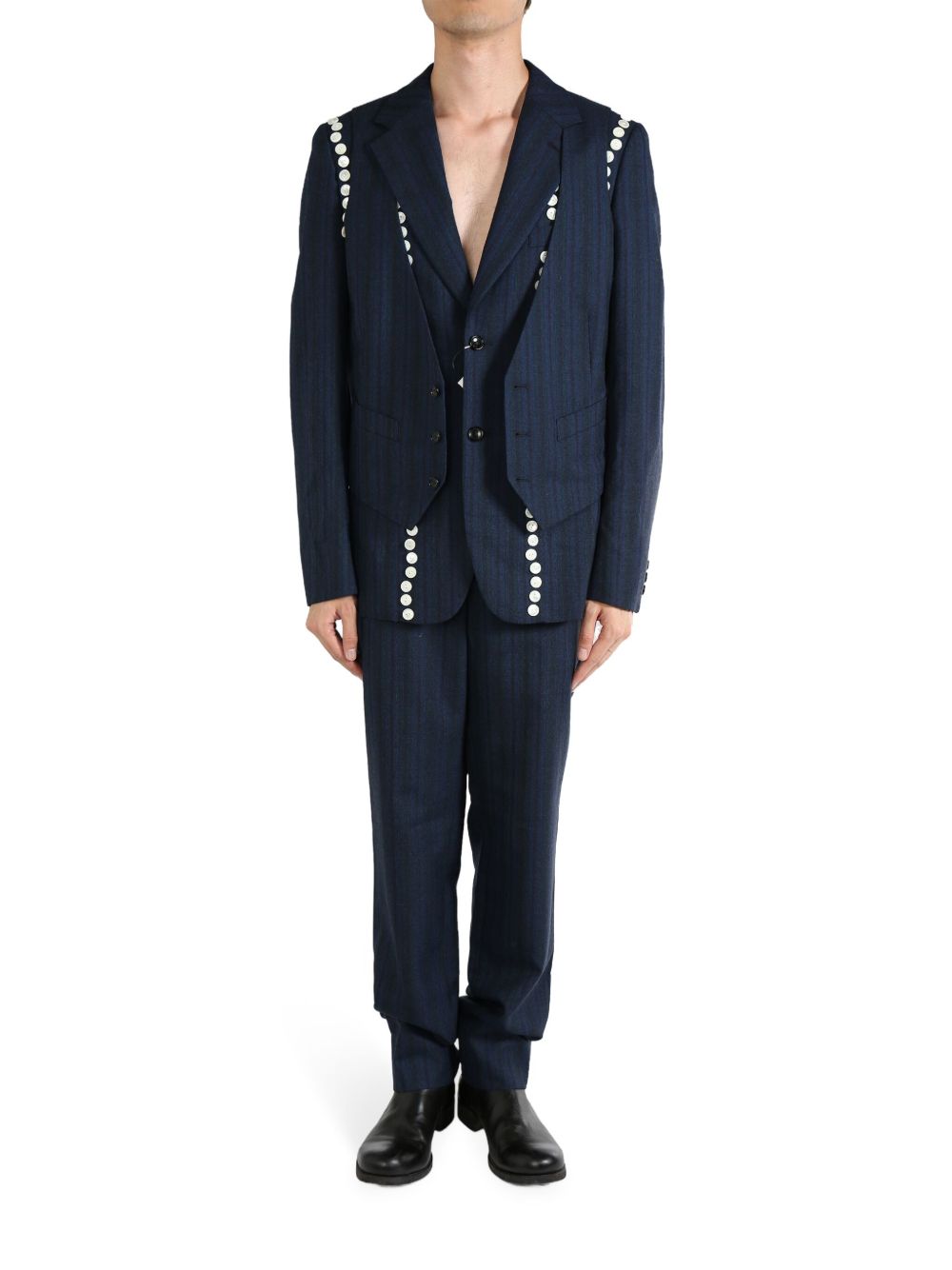 Comme des Garçons Homme Plus decorative-buttons blazer - 蓝色