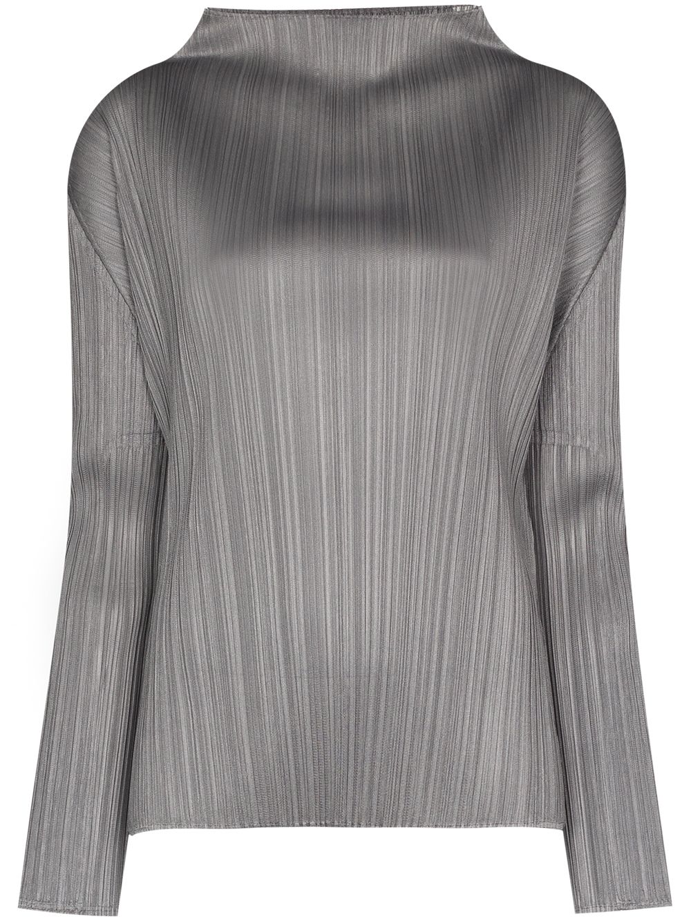 Pleats Please Issey Miyake 垂坠领上衣 - 灰色
